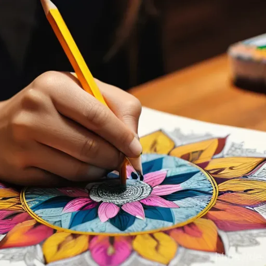 색칠 공부 아이디어 - **Prompt 1: A tranquil moment of mindful coloring.**
    "A peaceful scene showing a person from a s...