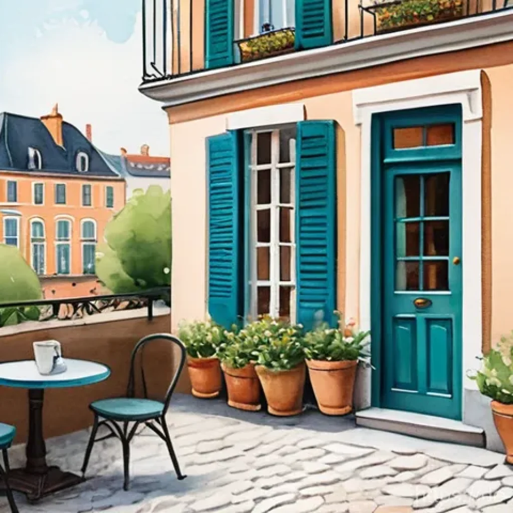 디자인 일러스트 기법 - **Prompt:** A digital illustration in a cozy, warm, and inviting style, capturing a serene café scen...