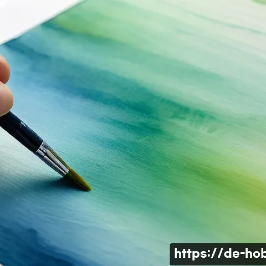 페인팅 기법 - A serene watercolor painting scene showcasing the technique of glazing: a close-up of transparent, d...