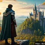 Home 19 시리즈 소설 - A detailed, atmospheric illustration of a modern fantasy book cover showing a richly built world: an...